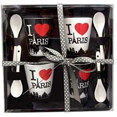 Home Decorazione Tazza I Love Parigi, Multicolore, Unica