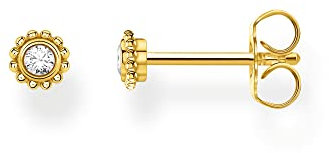 Thomas Sabo Einzel Ohrstecker Blume weißer Stein gold vergoldetes Silber H2137-414-14