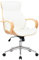 CLP Bürostuhl Melilla Kunstleder I Ergonomischer Stuhl I Komfortables Sitzen I 360 Drehfunktion, Wippfunktion I Für Arbeit Und Home-Office, Farbe:Natur/weiß