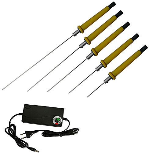 Lancoon Taglierina per Schiuma a Coltello a Caldo Elettrico, Penna a Caldo da Taglio in Polistirolo da 36W con Alimentatore a Commutazione Adatto per Bordo KT in Cotone Perlato in Schiuma (5 pezzi)