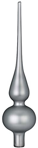 Inge Glas Christbaumspitze 26cm | Weihnachtsbaumspitze aus Glas | Hochwertige Spitze für den Weihnachtsbaum Weihnachten (Hazy Grey | Fels matt)