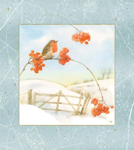 Wandkalender: Wintermorgen mit Rotkehlchen