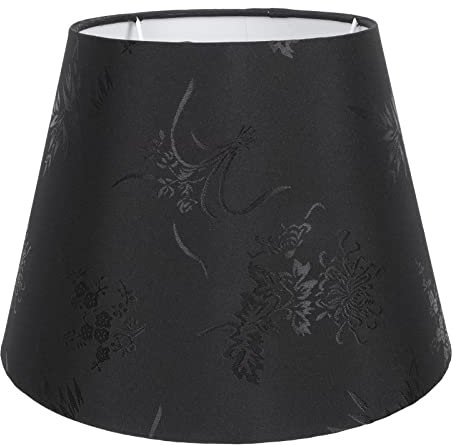 Lurrose Tischlampe Lampenschirm Stoff Ersatzschirm Kronleuchter Stoffschirm Trommel Lampenschirm Stickerei MusterTextilschirm E14 E27 Lampe Schatten für Pendelleuchte Wandlampe Nachtlicht Schwarz