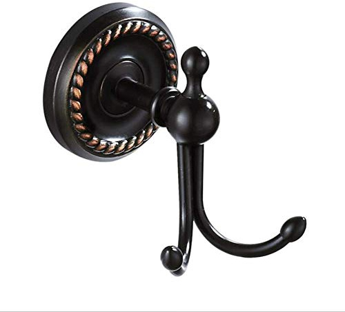 SXLSZ Antik Schwarz WC-Bürstenhalter + WC-Bürste Klobürstenhalter Toilettenbürstenhalter aus Messing & Keramik,WC-Garnitur Toilettenbürste - zur Wandmontage Bohren