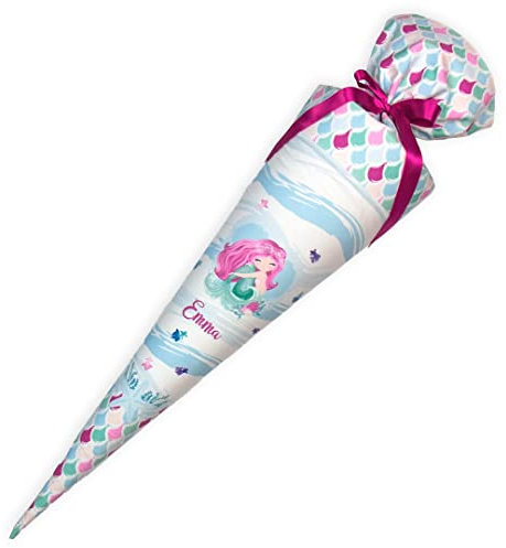 Dein Lieblingsteil Schultüte aus Stoff MEERJUNGFRAU MEERESRAUSCHEN personalisierte Zuckertüte 70 cm/ 85 cm