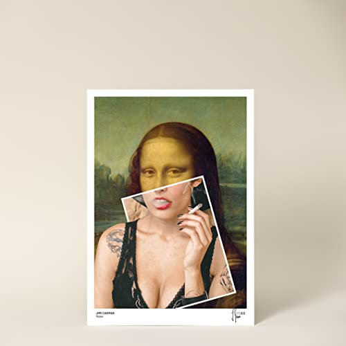 PRTS Moderner Kunstdruck, Mona Lisa - Rebel, Poster A4 29,7 x 21 cm von Jimi Cakmak, Wanddekoration Wohnzimmer, Schlafzimmer, ohne Rahmen