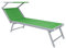 Lettino Prendisole Pieghevole Professionale In Alluminio Tessuto Textilene 720 gr/m² Tettuccio Orientabile Parasole Sdraio Prendi Sole Mare Spiaggia Piscina Giardino 182 x 60 x 38 cm (Verde)