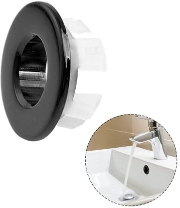 Spülbeckenüberlaufring Ersatz Schwarz Kupfer Made Basin Sink Overflow Cover Insert Hole Trim Cap Ring Round Overflow Hole Cover for Bathroom Kitchen Sink, Basin Trim Tidy Drain Cap Cover