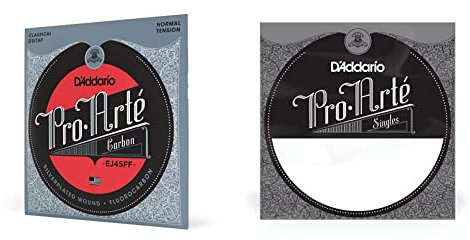 D'Addario EJ45FF ProArte Carbon Set per Chitarra Classica con Bassi Dynacore, Tensione Normale & Corda singola J4501 Pro-Arte in nylon per chitarra classica, tensione normale, prima corda