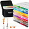 AnyMark 120 Couleurs Marqueurs à l'Alcool, Ensemble de Marqueurs, Marqueurs d'Art à Double Pointe à Base d'Alcool pour Enfants Adultes Coloriage Dessin, Pointe Biseautée et Fine