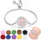 SIXDUTON Armbänder Aromatherapie Armband Edelstahl Aromatherapie Verstellbares Armband Set mit 10 Nachfüllkissen für Männer und Frauen (Heart-to-Heart)