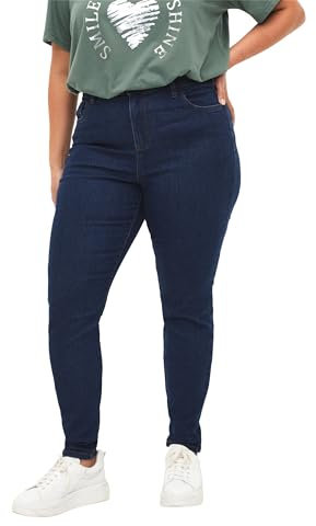 Zizzi Flash by Damen Große Größen Jeans Super Slim Hohe Taille Gr Gr 48/82 cm Blue Denim