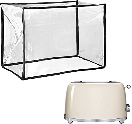 kwmobile Cover Compatible with Smeg TSF01CREU Cover - TPU Case for Bread Toaster Machine - Transparent/Black