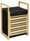 WENKO Wäschetruhe Mod. Ecori, Wäschesammler 47 Liter, aus FSC®-zertifiziertem Bambus, Wäschesack herausnehmbar aus recyceltem Polyester, 40 x 60 x 35, Natur/Schwarz