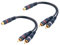 EIGHTNOO Cavo Audio Sdoppiatore RCA Placcato oro, 2 Pezzi Adattatore RCA a Y, 1 Femmine verso 2 Maschio 21.5cm/0.7ft per Collegamento Audio per Subwoofer, Amplificatori, Mixer