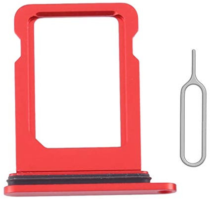Perzework SIM-Kartenhalter Slot Ersatz für iPhone 12 Mini mit wasserdichtem Gummiring und Auswurfstift (rot)