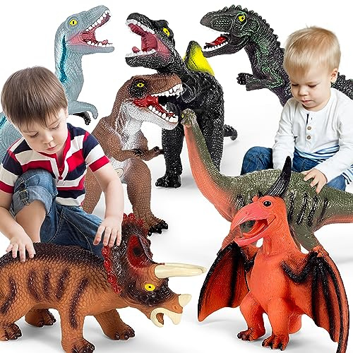 Kissdream 7 Piece Jumbo Dinosaur Toys Big Dinosaur Toy for Boys Realistic Giant Dinosaur Toys for Kids 3-5 - Perfect Dinosaur Gifts for Kids