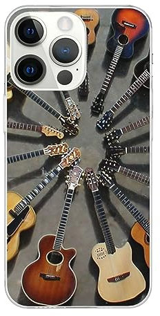 BONDIJ Compatible with iPhone 14 Pro,14 Pro Max Case, Electric Guitar Music Printed Shockproof Protective Case, Cute Stylish Cover Teacher Gifts for Women Men Girls