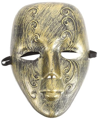 Beaupretty Partyzubehör Für Karneval Venezianische Maske Partymaskenmänner Maskenstütze Venezianische Cosplay-masken Karneval-maske Goldene Vollmaske Augenmaske Partybedarf Plastik Unisex