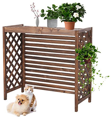 Pompa di Calore in Legno Copertura per Condizionatore d'Aria Esterna, Fioriera per Aria Condizionata Esterna, Schermo per Recinzione per la Privacy dell'Aria Condizionata, Telaio di Protezio