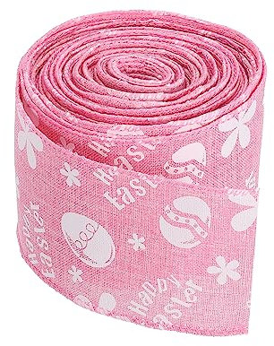 sourcing map 6.5mm(1/4) 10 Yard Feder Blume Verdrahtete Schleife Pastell Rosa Stoff Bänder für Haar Schleifen Geschenkpapier Brautsträuße