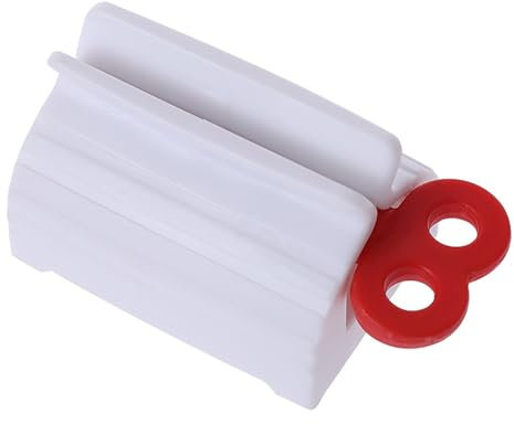 Porceosy Zahnpasta-Presse, Tube, Zahnpasta-Halter, 4 Stück, automatische Kosmetikpresse, Gesichtsreiniger, Spender, Rot