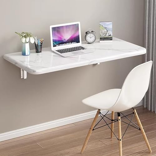 SKVSKV Wandmontierter Klapptisch, schwebender Wandschreibtisch für kleine Räume, funktionaler Hängeschrank für Zuhause, Büro, Computer-Arbeitsplatz, Arbeitszimmer, Waschküche, Küche, Esszimmer (weiß,