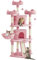 Yaheetech Árbol Rascador para 3-5 Gatos Adultos con 3 Plaraformas Grande Torre para Gatos Rascador de Escalada para Mascota 175 cm Rosa