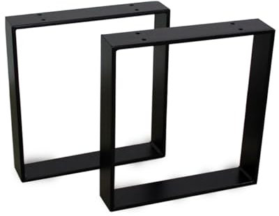 modern LOFT art Bankbeine Tischbeine - DIY Möbelfüße 60x10cm Schwarz - Moderner Industrie-Look für Ihr Wohnzimmer - Metall Industrial Tisch Bank Sitzbank Couchtisch Kufen - Breite 20cm, Höhe 42cm