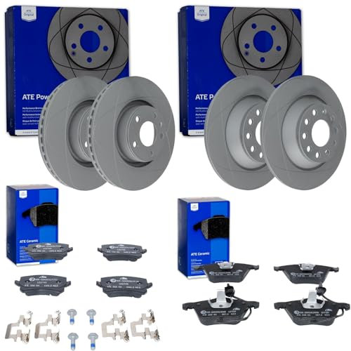 ATE PowerDisc Bremsscheiben + Beläge vorne + hinten passend für A6 4F C6