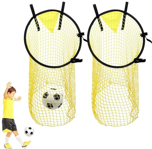 Bogoro Lot De 2 Filets Cible Football, Buts d'Entraînement Pour Précision, Top Bins 45x60cm