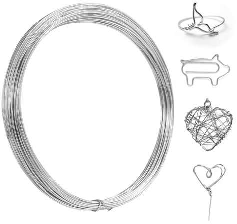 LEMESO Filo di Ferro Modellabile 1 mm 20 m per Bigiotteria Gioielli Filo Metallico Creazione Anelli Orecchini Braccialetti Ciondoli Lavorazione Artigianale