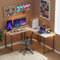 CAIYUN L-Shaped Gaming Desk, 50 Corner Computer Table With Monitor Stand for Home Office Bedroom (White)