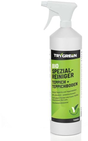 Teppichreiniger & Fleckenentferner Bio Spezialreiniger Teppich + Teppichboden inkl. Sprüher - 98% pflanzenbasiert, ungefährlich für Mensch & Tier, Geruchsentferner