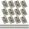 PATIKIL Small Butt Hinges 1 Inch, 12 Pack Mini Jewelry Box Hinge with Screw for Jewelry Wooden Boxes Cabinet Drawer Doors Gate, Brown