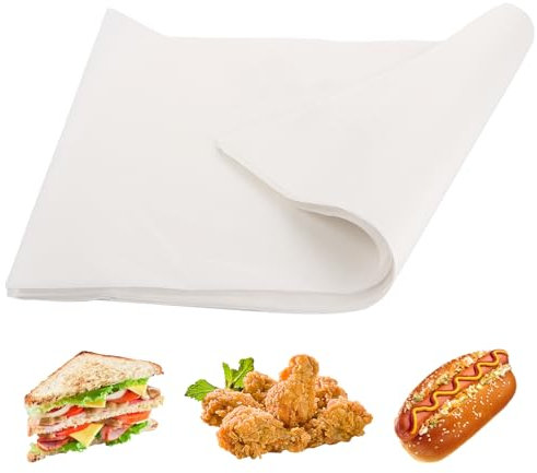 APACALI 300 fogli di carta per pane al burro, 30 x 40 cm, impermeabile e olio, carta da forno antiaderente per hamburger, panini