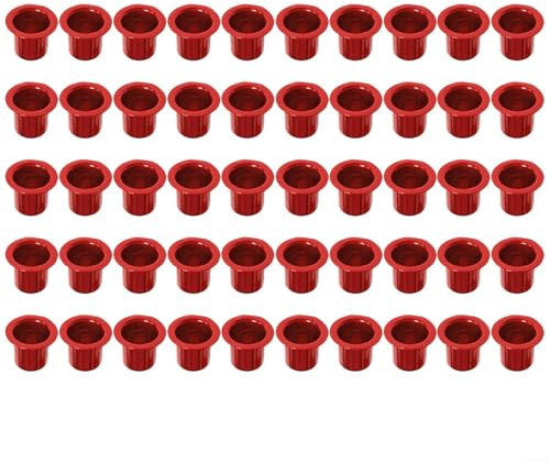 Kleiner Kerzenhalter mit flachem Rand, rot, DIY-Idee für Weihnachts- und Adventsgestecke (50 Stück)