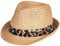Hawkins Womens Straw Trilby Summer Sun Hat Leopard Print Band Beach Holiday (UK, Alpha, M, Natural)