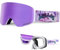 LECAGE Aufklappbare Skibrille Herren Damen Rahmenlose Verspiegelt Ski Brille mit Magnetischen Anti-Nebel Snowboard Brille UV Schutz Schneebrille (Lila)