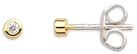 XENOX® Zarge Ohrringe - Damen Ohrringe aus hochwertigem 925/- Sterlingsilber mit Zirkonia Stein | XS3513GN