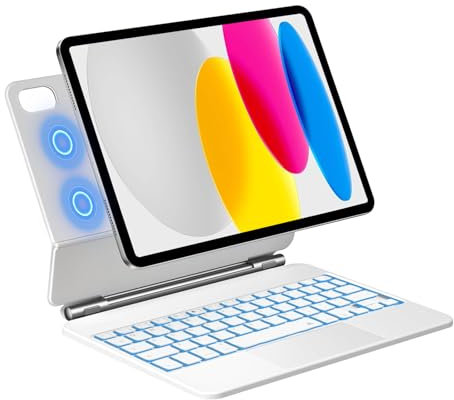 VOWUBO Magic Keyboard per iPad 11.9 10a generazione 2022, custodia con tastiera per iPad di 10a generazione, supporto magnetico, trackpad multi-touch retroilluminato, custodia per iPad di 10a
