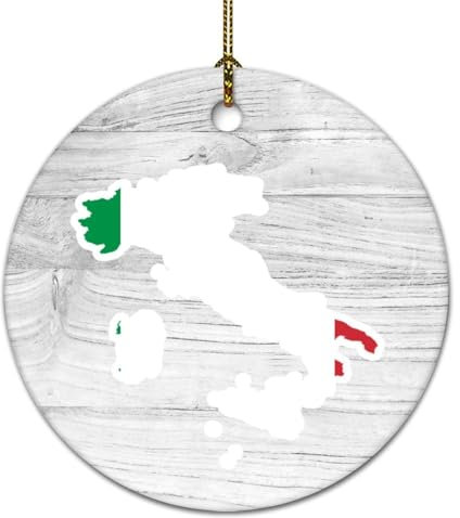 Weihnachtsschmuck Italien Landkarte Weihnachten Ornament Andenken Italien Andenken Lustig Weihnachtsbaum Hängende Baumdekoration Ornament 7,6 cm