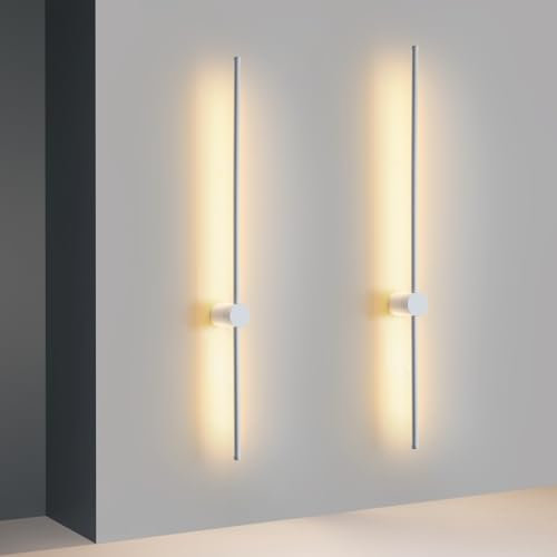 ZMH 2ER Wandlampe LED Wandleuchte Innen - Modern Flurlampe 100CM Lang Treppenhauslampe Warmweiß 3000K Schwenkbar Bettlampe Wandbeleuchtung für Flur Schlafzimmer Treppenhaus Kinderzimmer Wohnzimmer