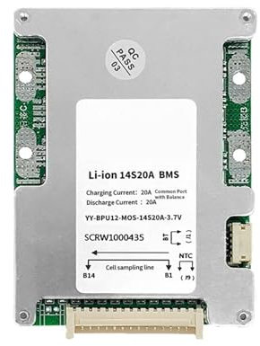 LifePO4 Lithium-Ionen-Akku Lithium-Ionen-Batterie-Management-System BMS 14S 24V 20A 40A 50A 60A 80A 100A Kompatibel Mit Elektrorollern(Li-ion 14S 20A)