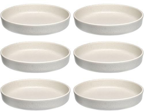 LEONARDO HOME Speiseteller ROMA 6er Set • Ø 19,7 cm • Mikrowellen- & Spülmaschinengeeignet • stapelbar • Keramik Geschirr für 6 Personen • Steingut-Teller, leicht matte Oberfläche • creme • 027260