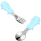 VICASKY 1 jeu de cuillères pour tout-petits cuillères couverts bébé sevrage vaisselle bébé alimentation fourchettes couverts fourchettes pour bébé outil pour manger bébé gel de silice bleu