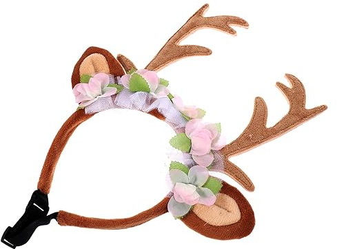 Garneck Bandeau Noël Chien Corne Cerf Serre Tete Renne Chien Coiffe Fête Animaux Déguisement