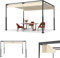 ACXIN Pergola con tetto apribile, tetto in acciaio, impermeabile, 160 g, in poliestere rivestito in PA, gazebo da giardino autoportante con protezione solare regolabile (beige, 3 x 4 m)