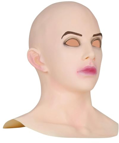 Halloween-Maske – Kostümmaske | Halloween-Masken für Männer | Realistische für Frauen | Gruselige Masken | Sichtbare Latex-Kopfbedeckung, Fantasie-Kostüm-Zubehör – Ta