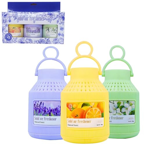 Q QXUNMU Il deodorante per auto è un regalo per donne e uomini, confezione regalo, profumo per auto, limoni, gelsomino, lavanda, aroma naturale, grande capacità per appendere fragrance, 3 pezzi (690 g